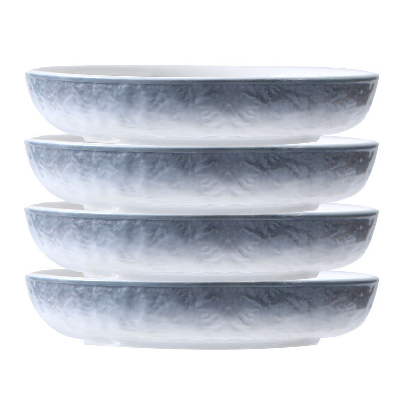 Tableware Bowl Household Combination Simple Personality Creative Single Soup Bowl Rice Bowl Dinner Plate Fish Plate Flavored Plate Soup Spoon